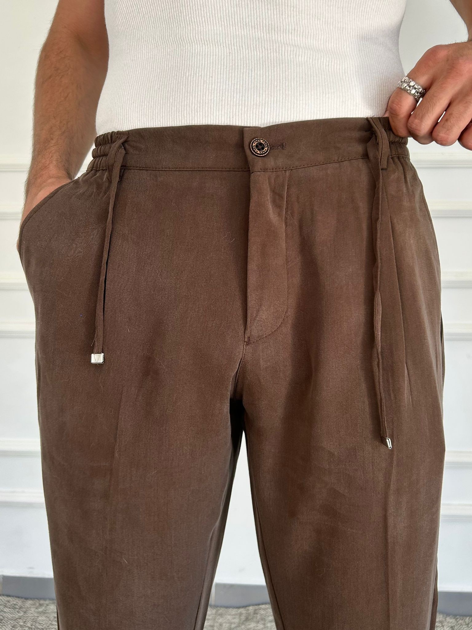 Tensel Kumaş Regular Fit Pantolon