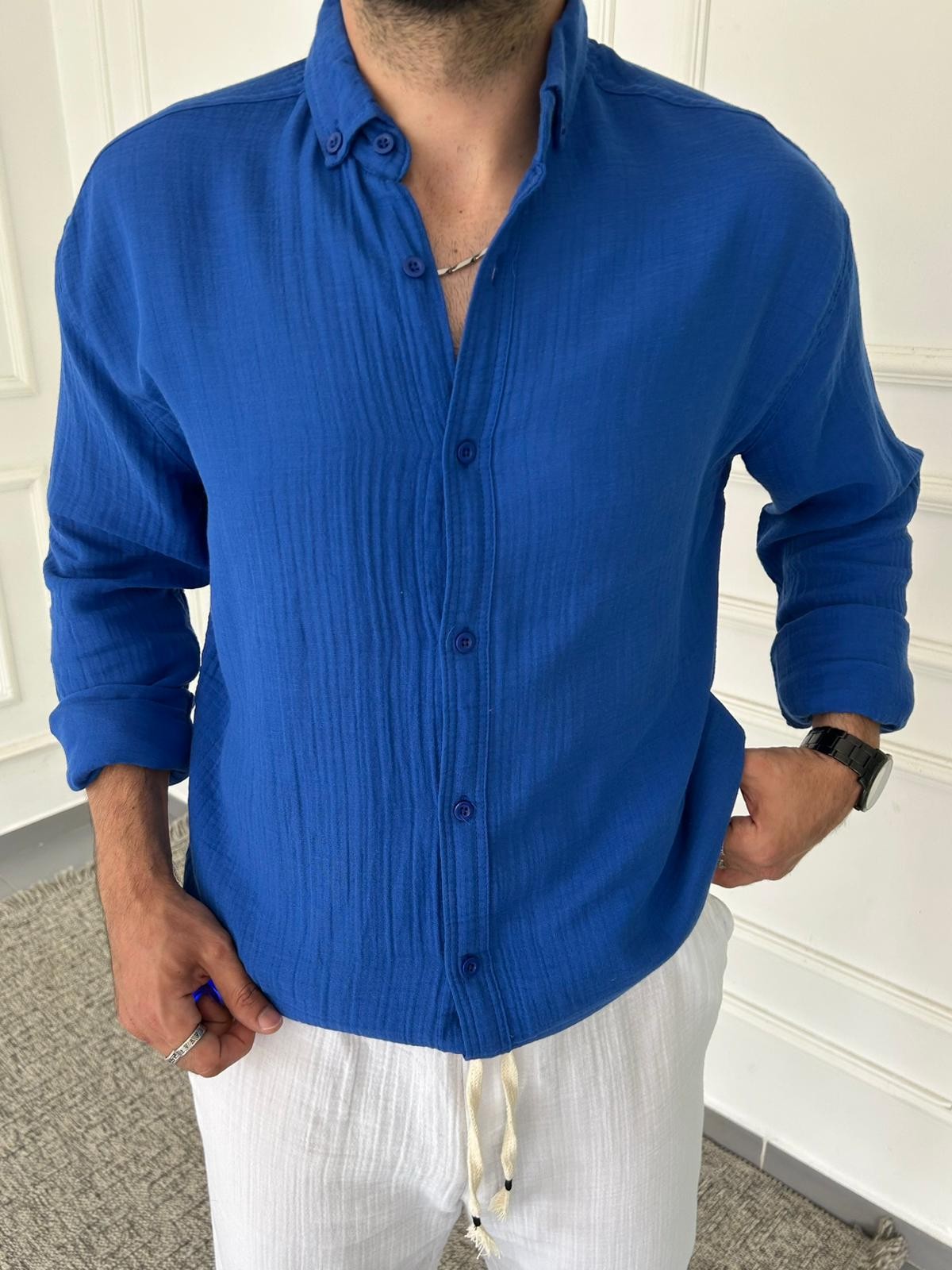 2 Adet Müslin Keten Oversize Gömlek