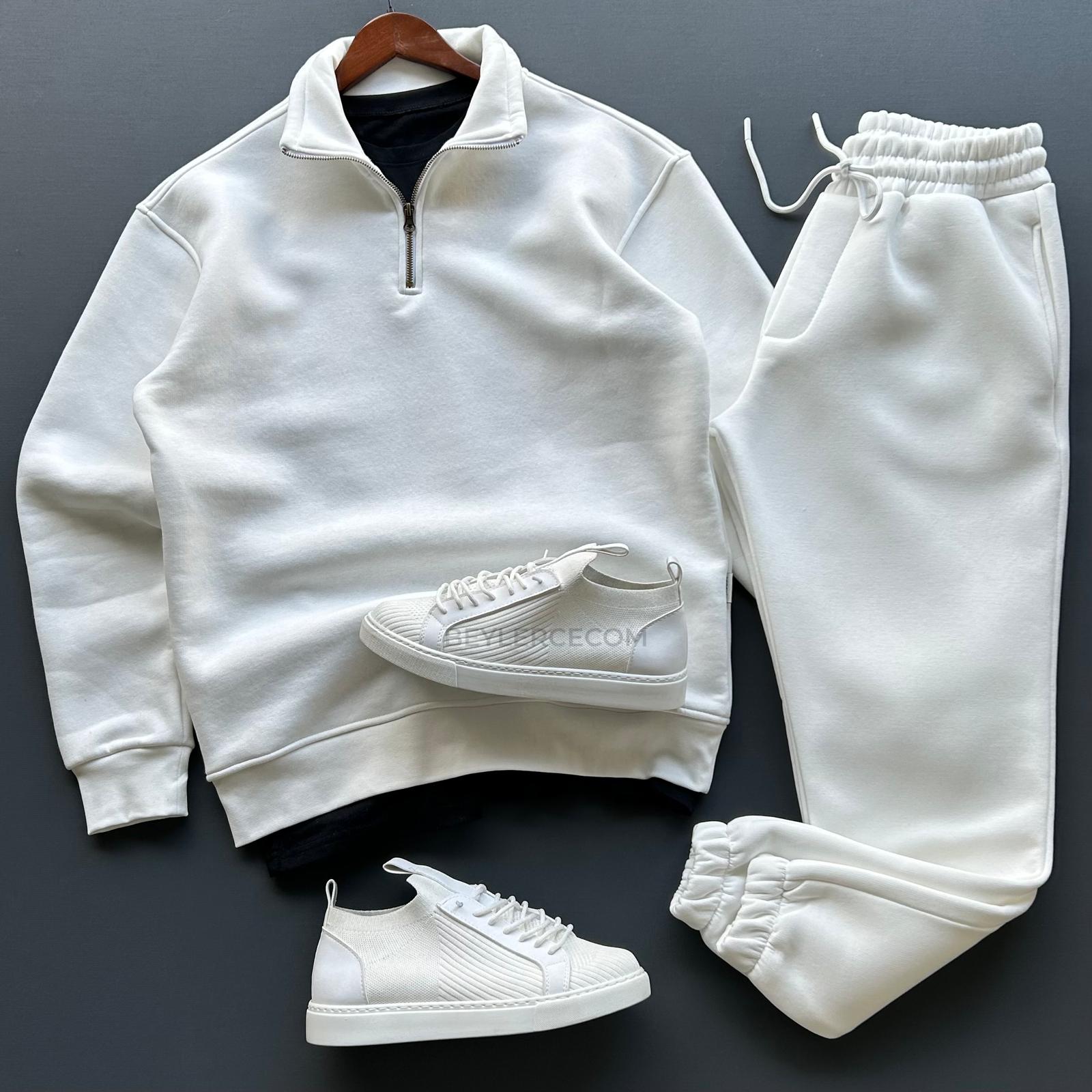 Üç İplik Şardonlu Sweatshirt + Eşofman Takım