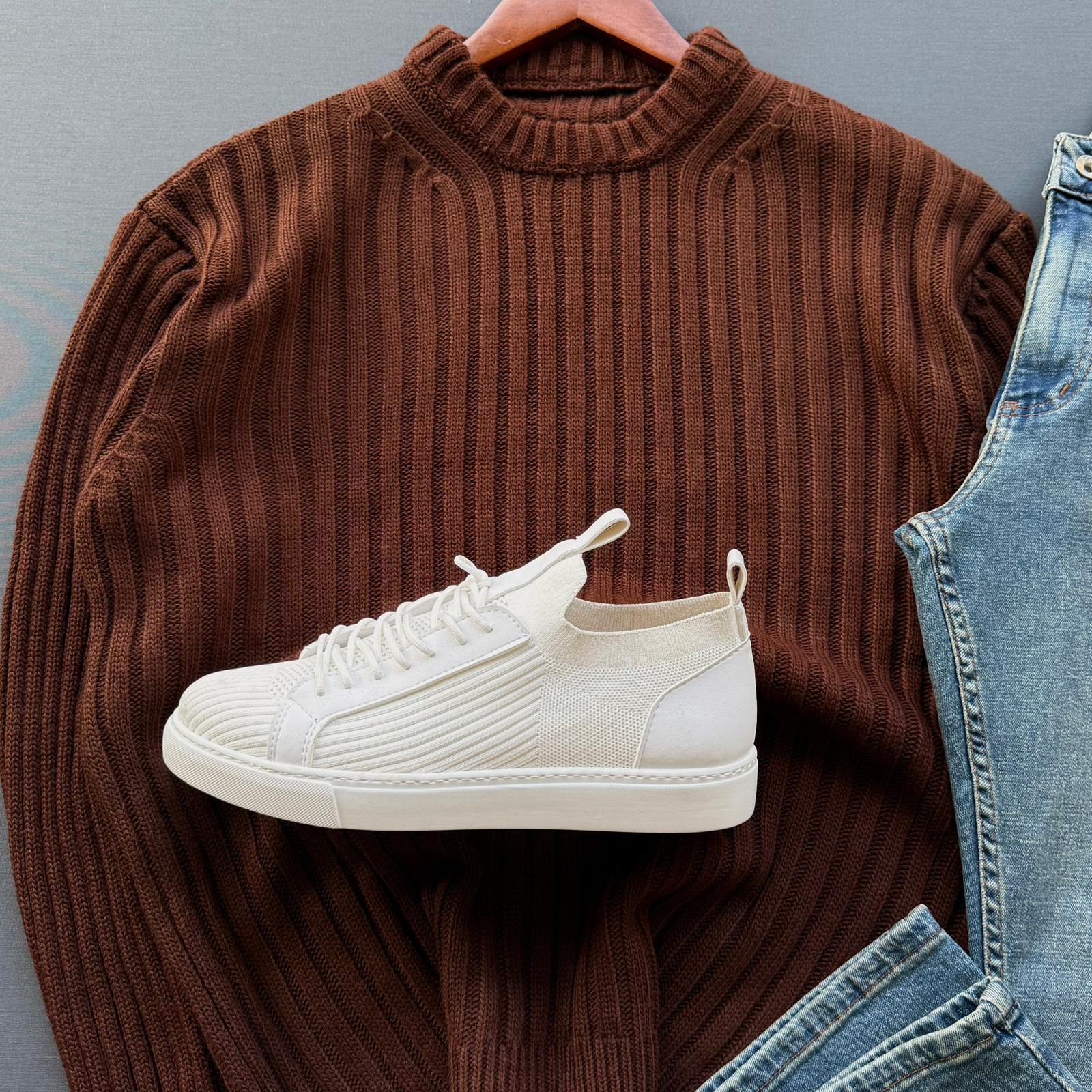 Oversize Selanik Triko Kazak + Regular Fit Kot Pantolon Kombin