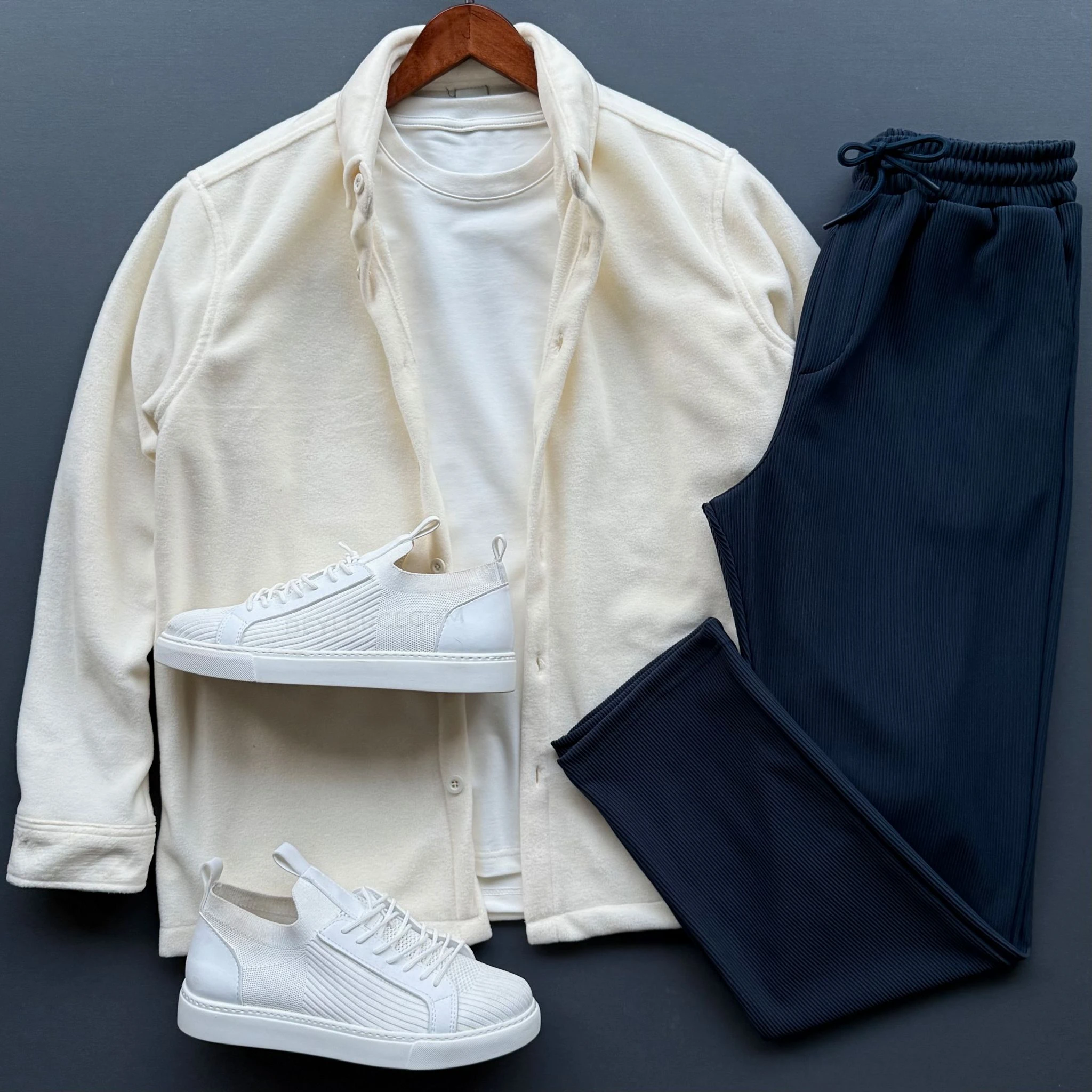 Polar Gömlek + Baggy Fitilli Pantolon Kombin