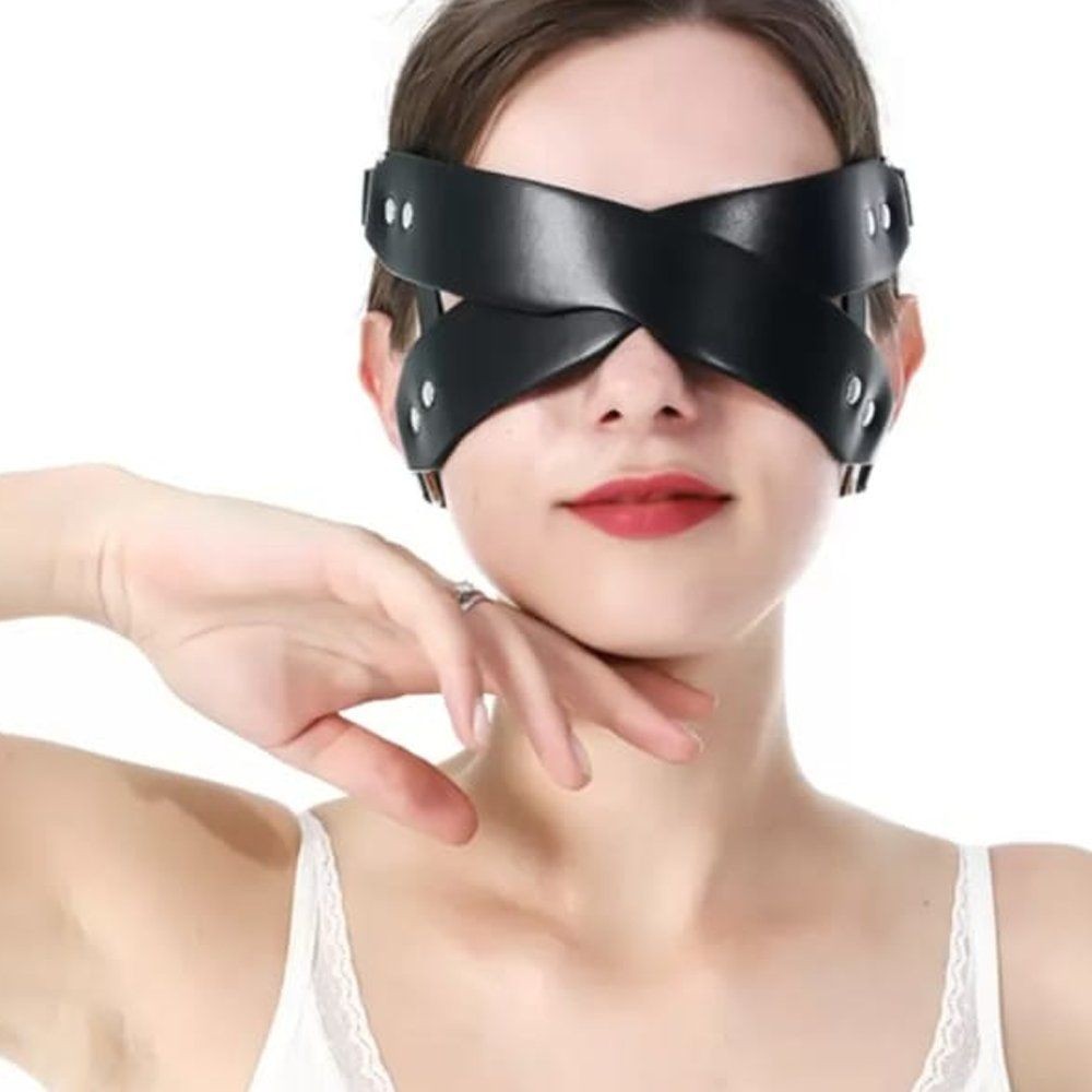 bAŞKa Fetish Fantasy Cross Mask Eye Position Deri Göz Maskesi