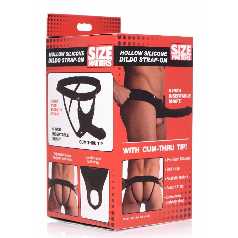 Size Matters Hollow Strap-On İçi Boş Kemerli Penis-Black