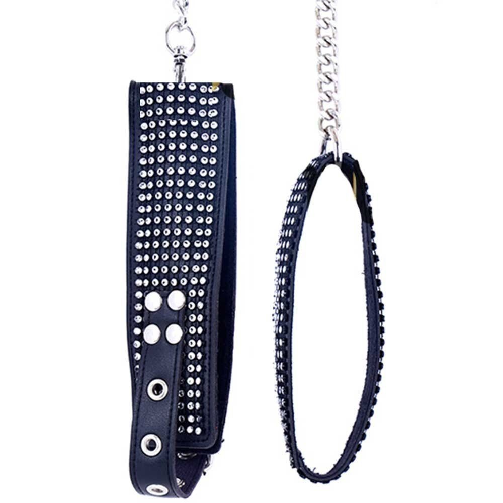 bAŞKa Fetish Fantasy Series Diamond Collar Taşlı Fetiş Tasma-Siyah
