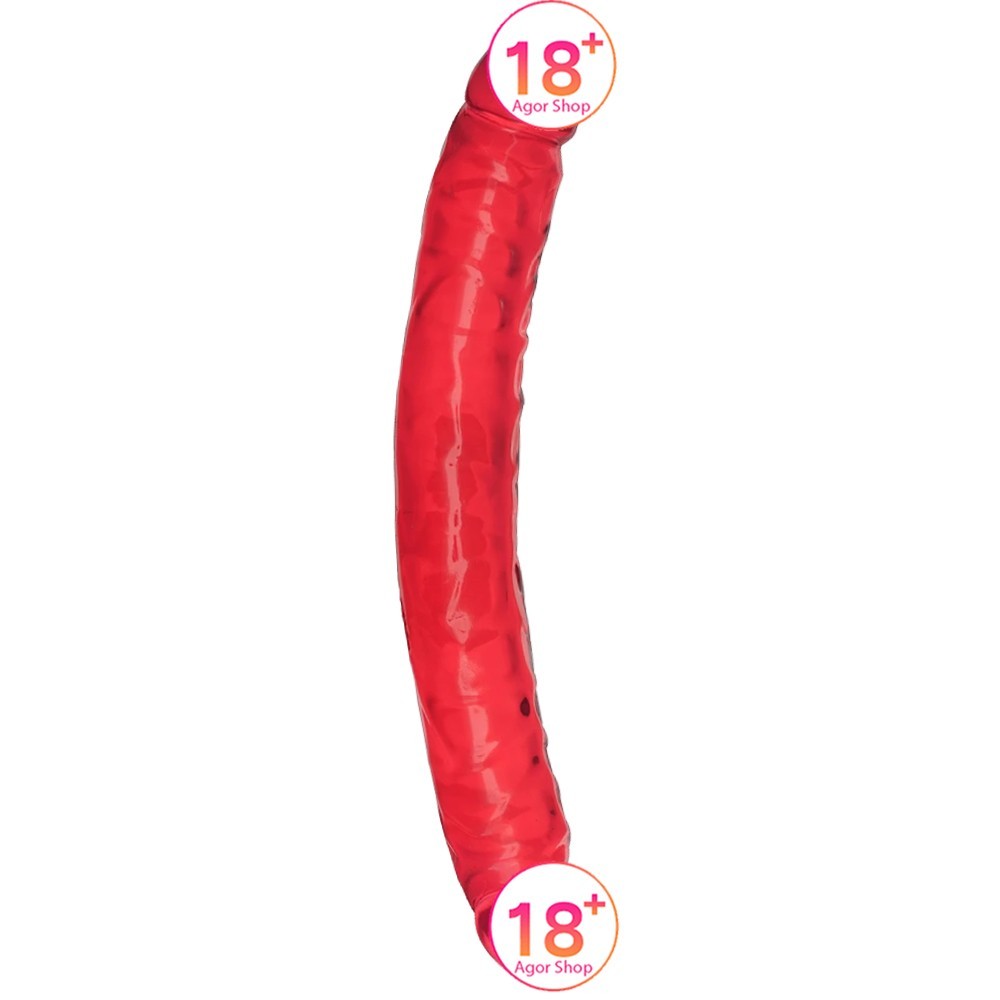 Doc Johnson Crystal Jellies Jr. Double Dong Dildo Pink Jel Doku 30 cm Penis