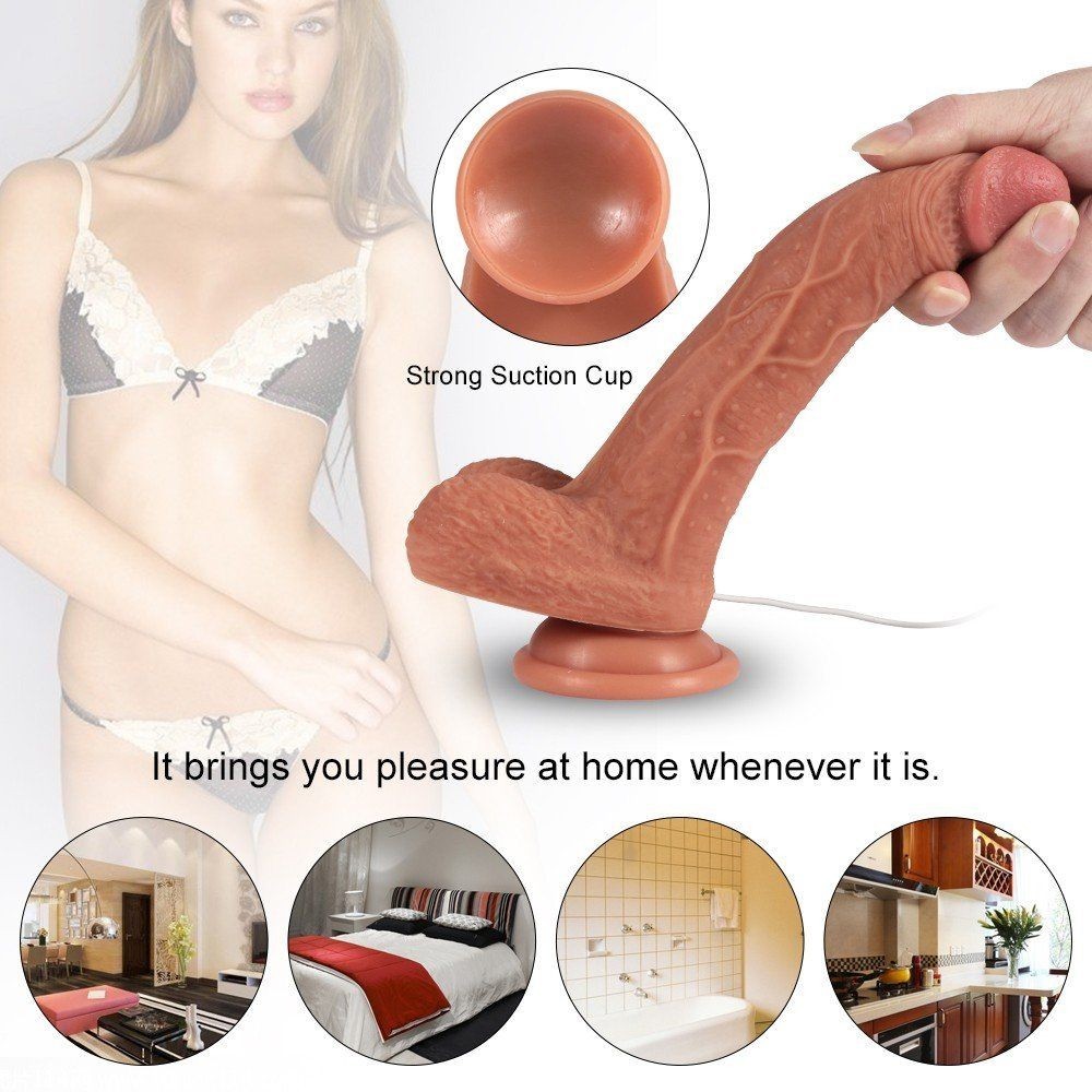 Dildo Series Little Dean 18 Cm Çift Katmanlı Titreşimli Realistik Penis  SQ-WBD10007S-V