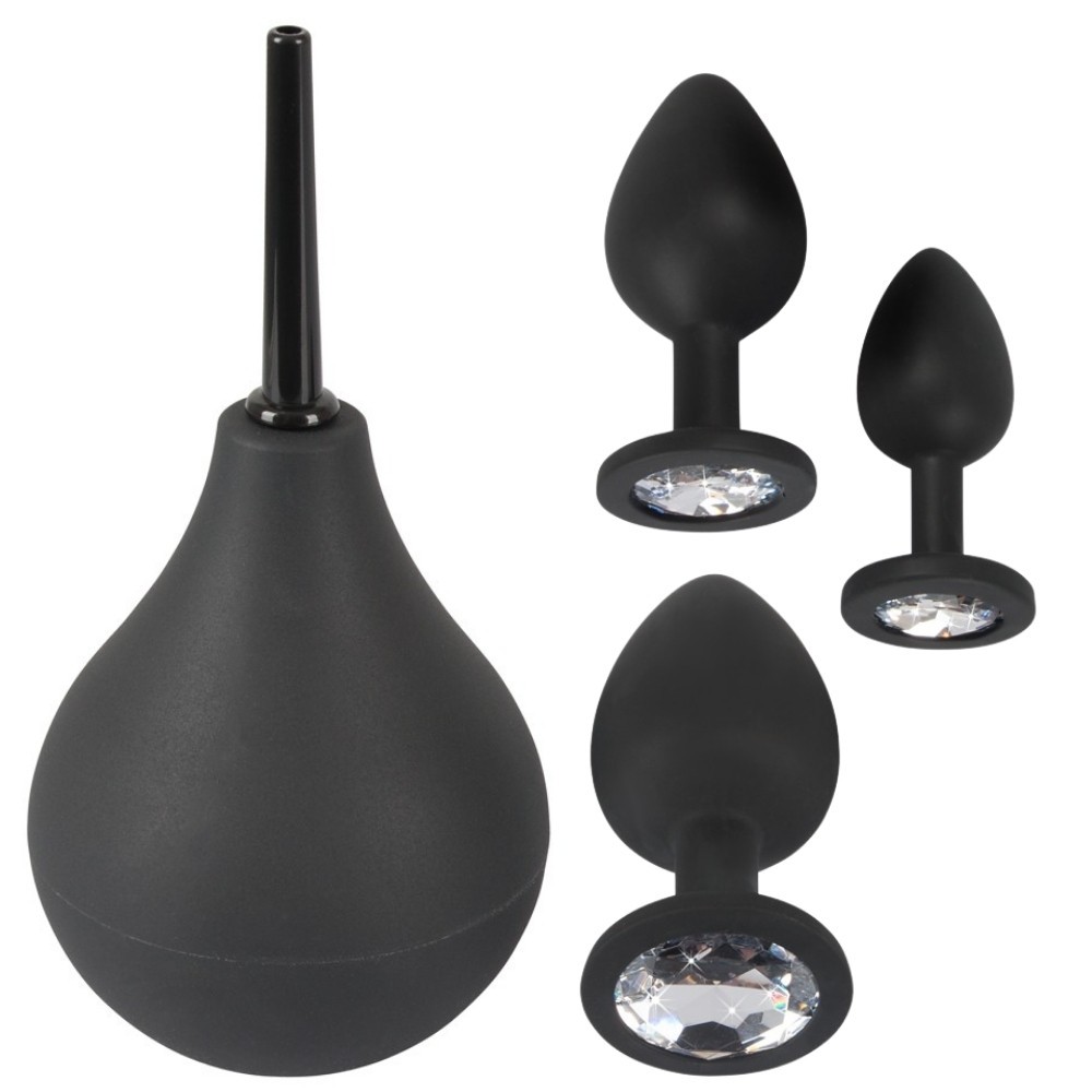 Black Velvets Soft Touch Anal Douche and Anal Plug Kit