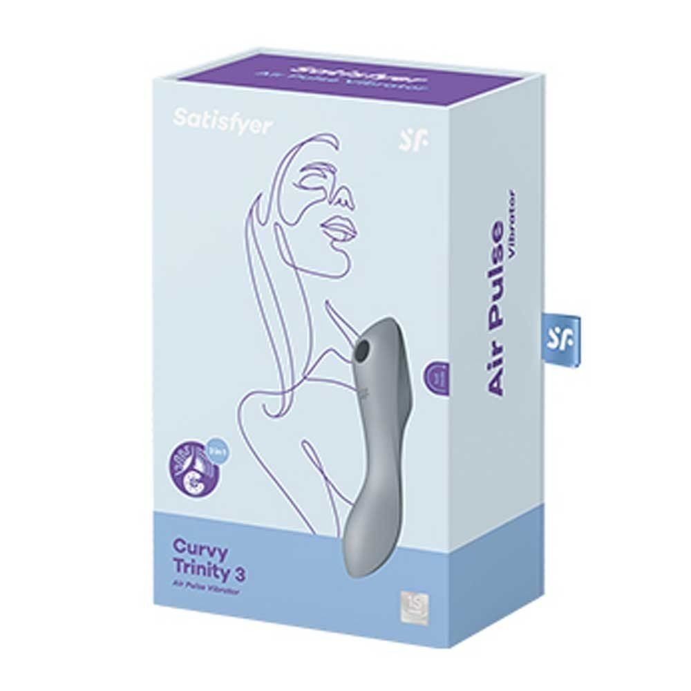 Satisfyer Curvy Trinity 3 Gray Insertable Air Pulse Emiş Güçlü Vibratör