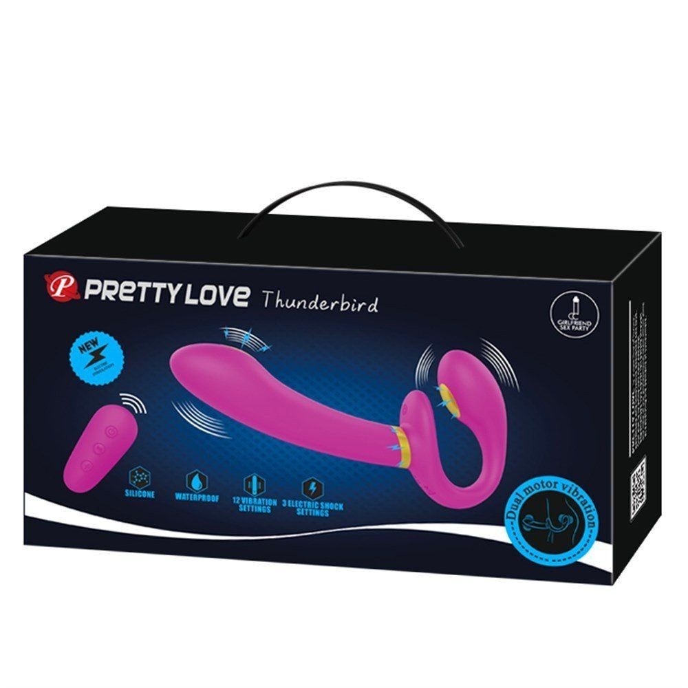 Pretty Love Thunderbird Elektro Şok Strapless Strapon