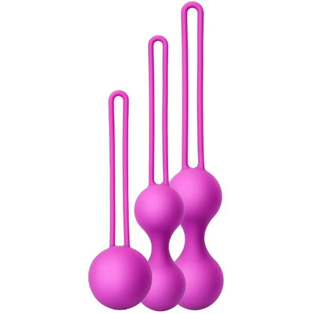 bAŞKa Kegel Benwa Ball Medikal Silikon Metal Jiggle Kegel Top Set-Purple