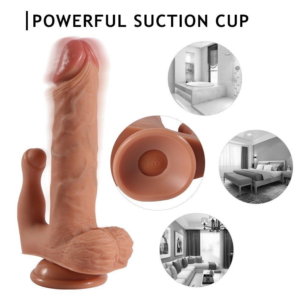 Shequ Dildo Series Brody Sallama Modlu Dual Titreşimli Realistik Penis 21.5 cm SQ-WBC10035-V