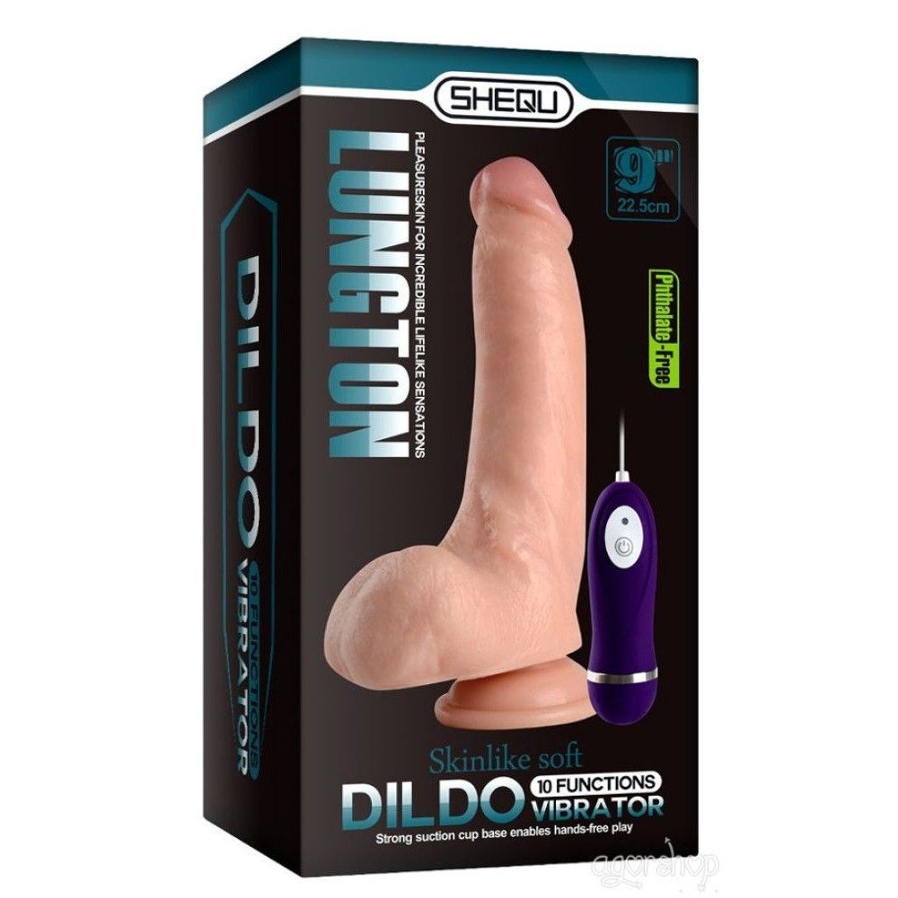 Shequ Duke Lungton 22 Cm 10 Modlu Titreşimli Realistik Penis XS-WBC10025-V