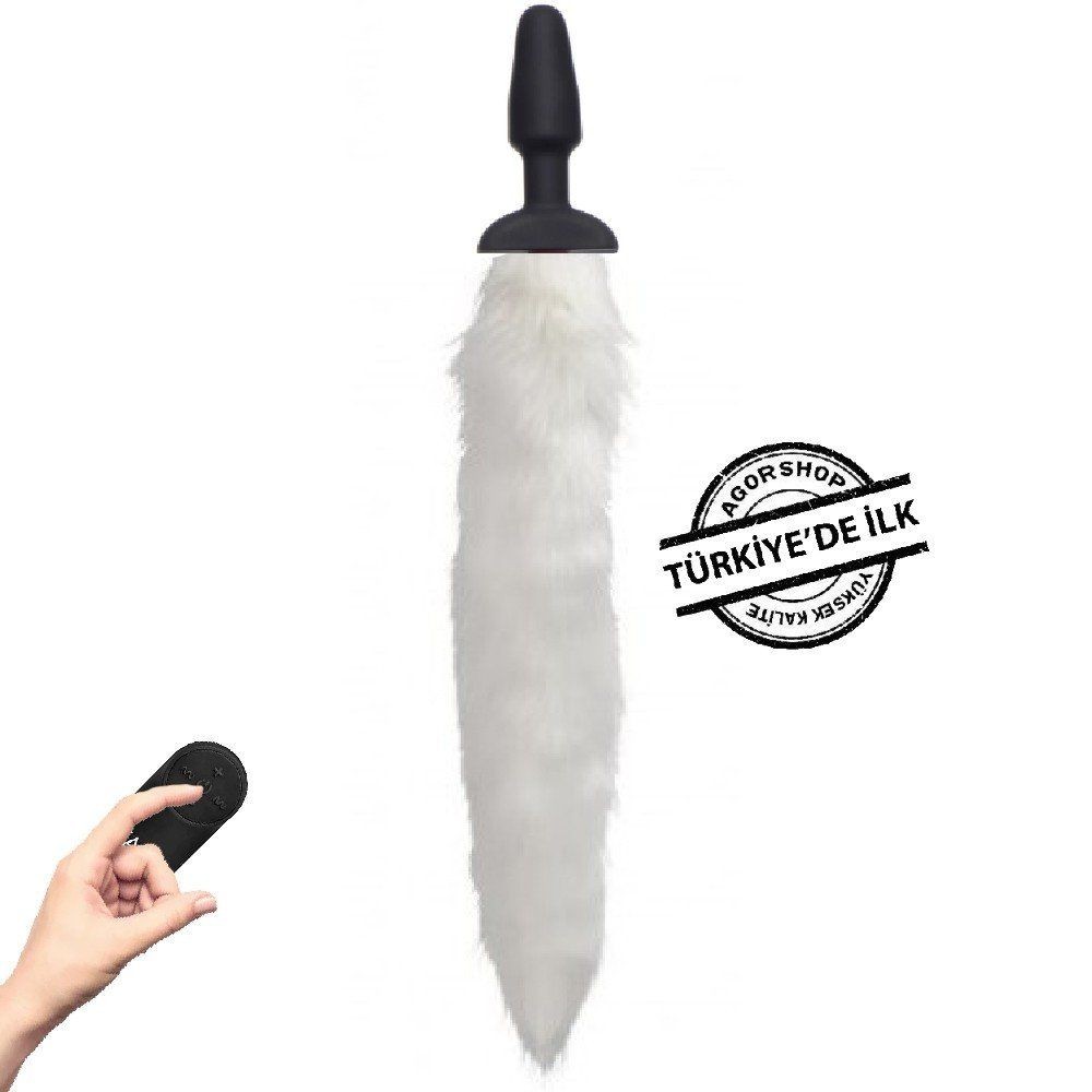 Xr White Fox Tail Vibrating Kuyruklu Anal Vibratör