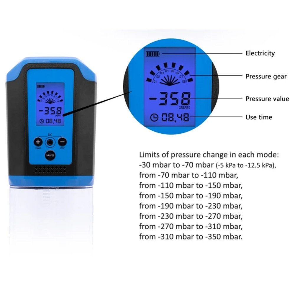 bAŞKa Canwin Bigger Man Passion Pump 8 Speed Otomatik Penis Pompası-Blue