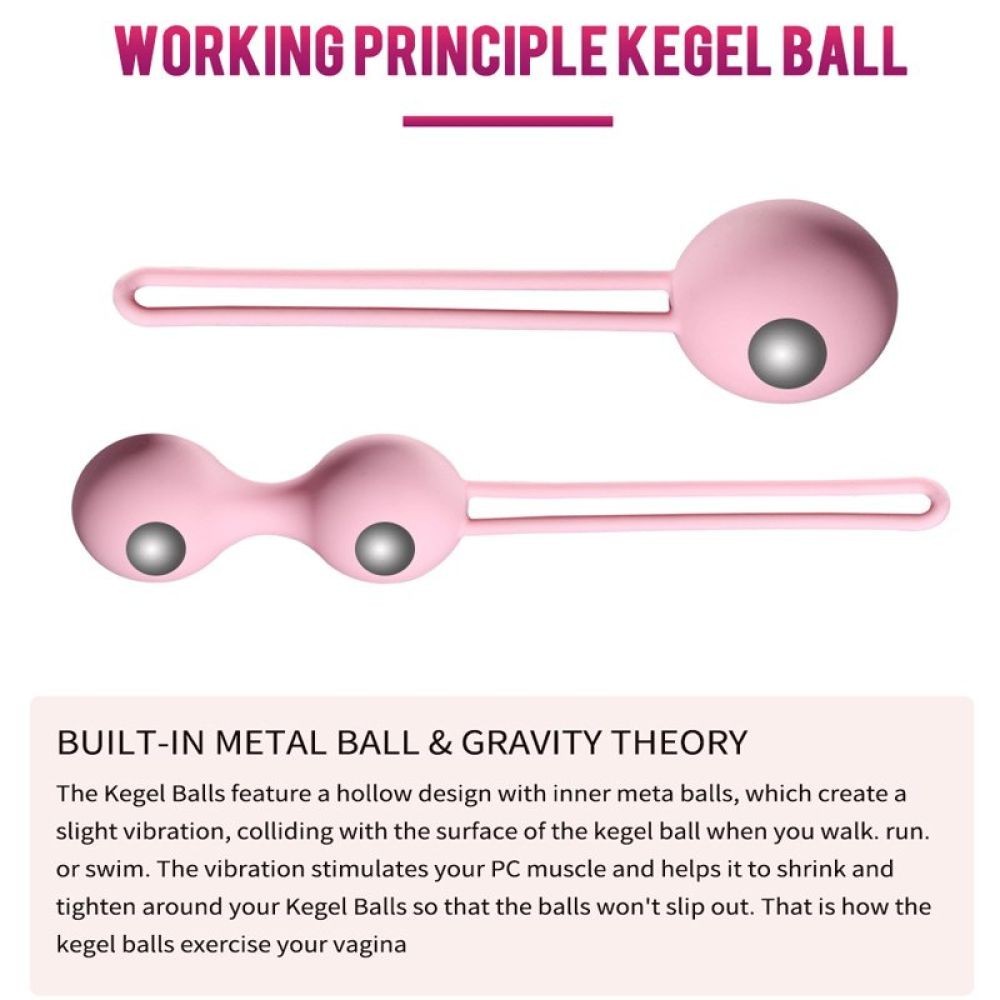 bAŞKa Kegel Benwa Ball Medikal Silikon Metal Jiggle Kegel Top Set-Siyah