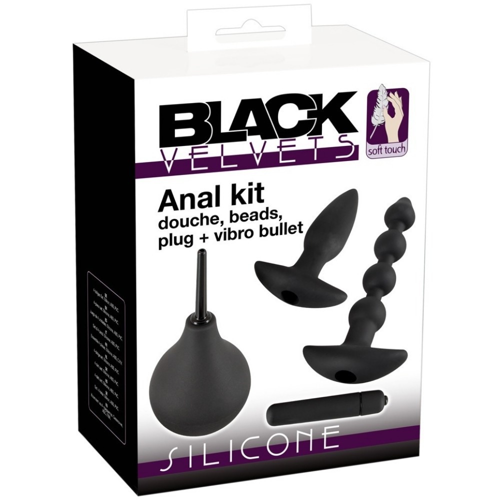 Black Velvets Anal Kit Anal Temizleme Pompası ve Vibratör Set