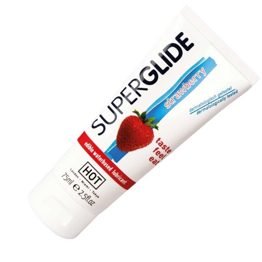 Hot Products Edibles Superglide Lube 75 ml Çilek Aromalı Kayganlaştırıcı Oral Jel