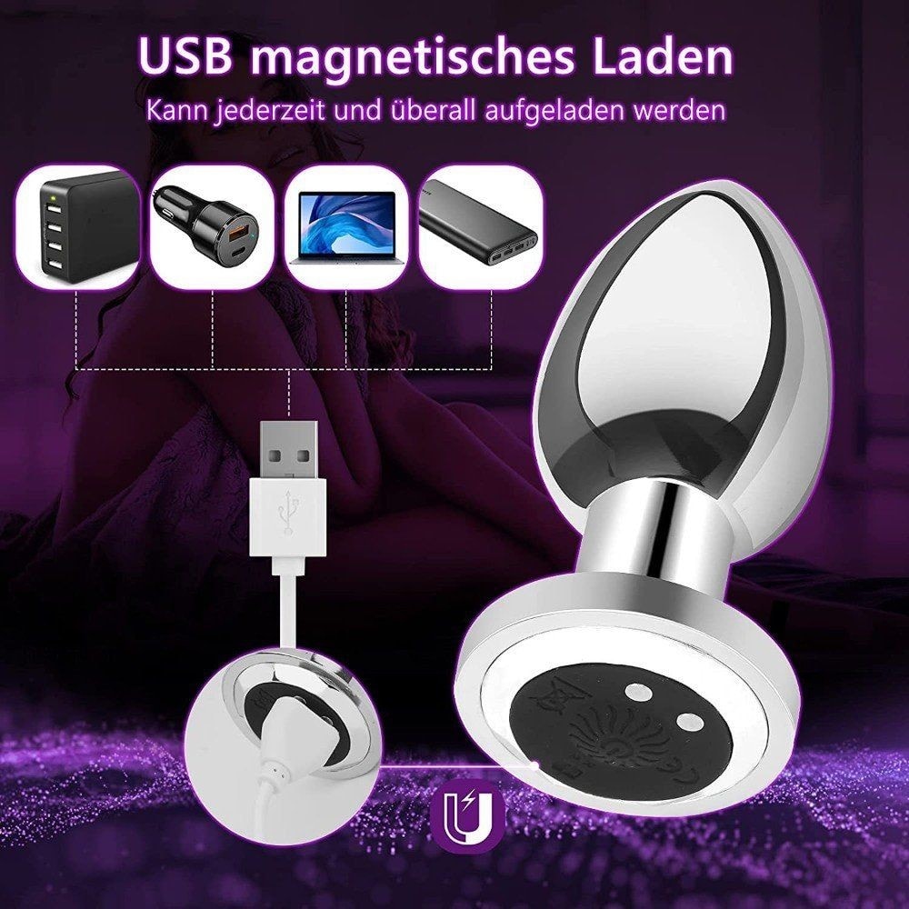 bAŞKa Anal Play 10 Modlu Uzaktan Kumanda Titreşimli Metal Plug
