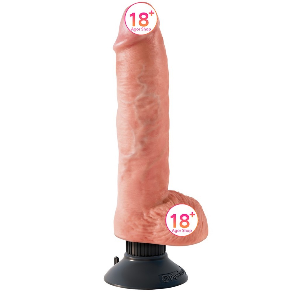 Pipedream King Cock 10 İnch Vibrating Cock With Balls Flesh Titreşimli Penis