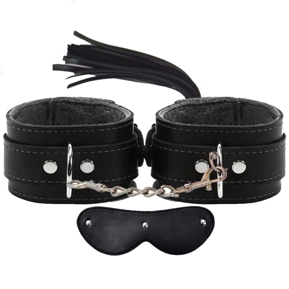 bAŞKa Fetish Fantasy Series Cuffs Black Deri Fetiş Pozisyon Kelepçe Seti
