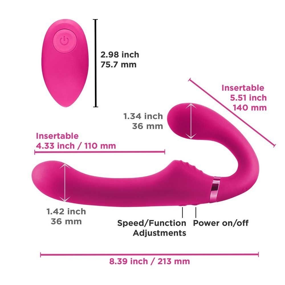 Ns Novelties ShiShi Midnight Rider Uzaktan Kumanda Strapless Strap-On-Pink