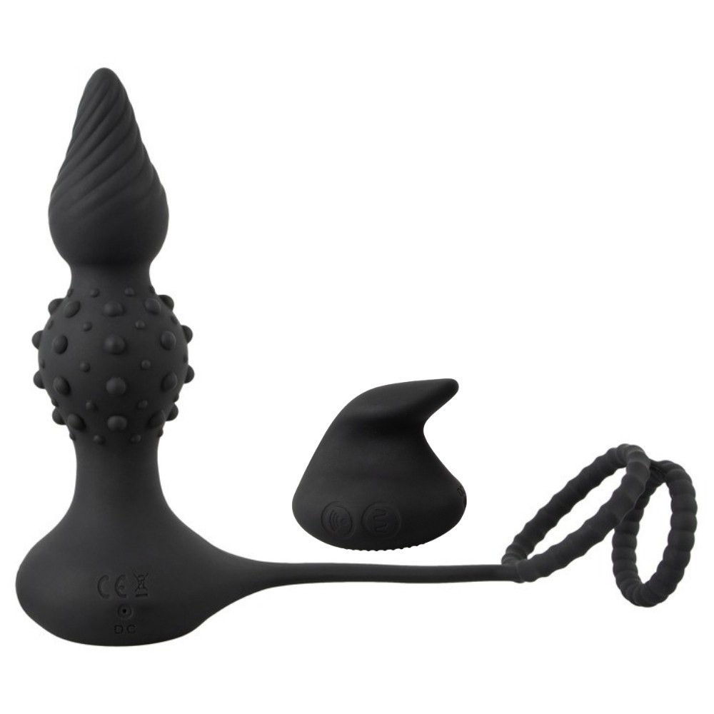 Rebel Men's Gear RC Butt Plug with Cock Ball Rings Anal Vibratör ve Penis Halkası