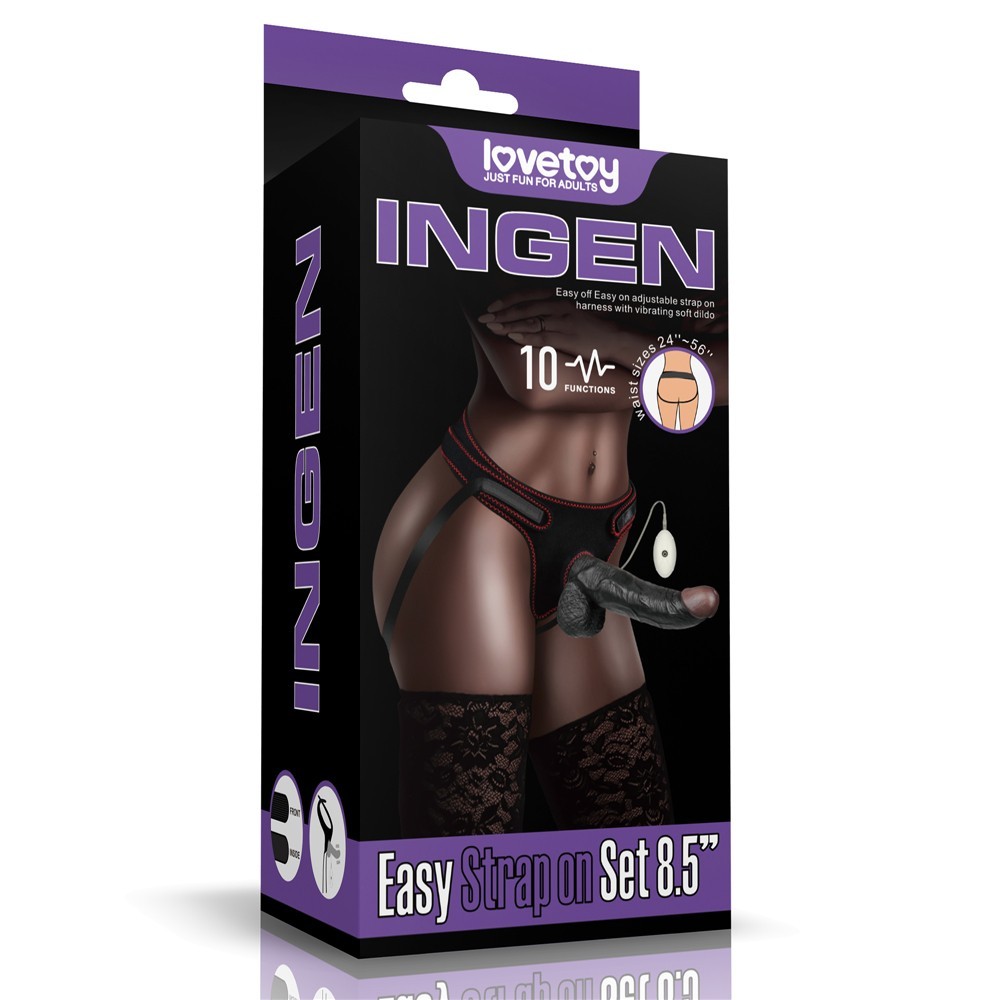 Lovetoy Vibrating Easy Strapon Set 8.5'' Belden Bağlamalı Titreşimli Penis LV715128
