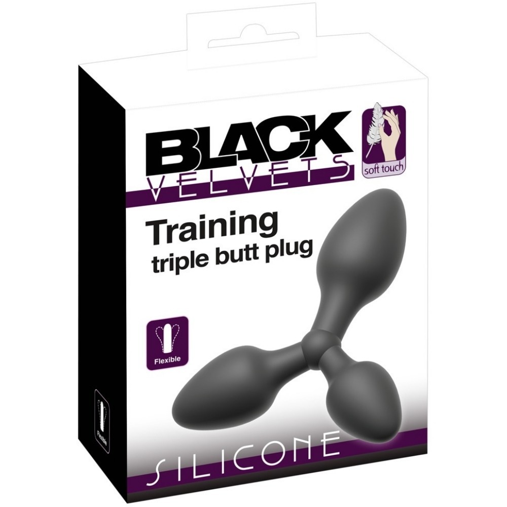 Black Velvets Training Triple Butt Plug 3 Pcs. Anal Plug