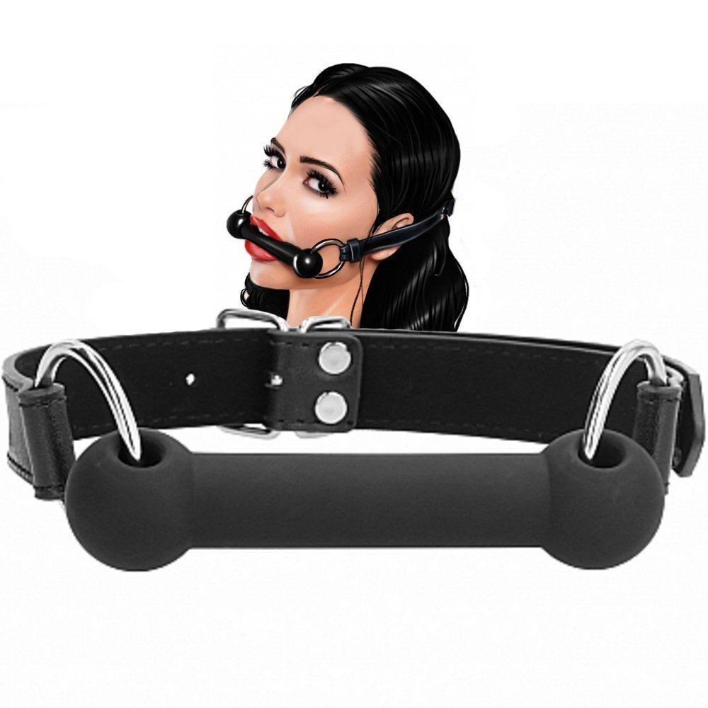 bAŞKa Fetish Fantasy Series Horse Bit Gag Deri Ağız Kemiği-Siyah