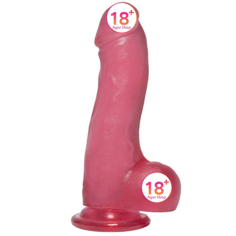 Doc Johnson Crystal Jellies Dildo Pink 19 cm Realistik Penis