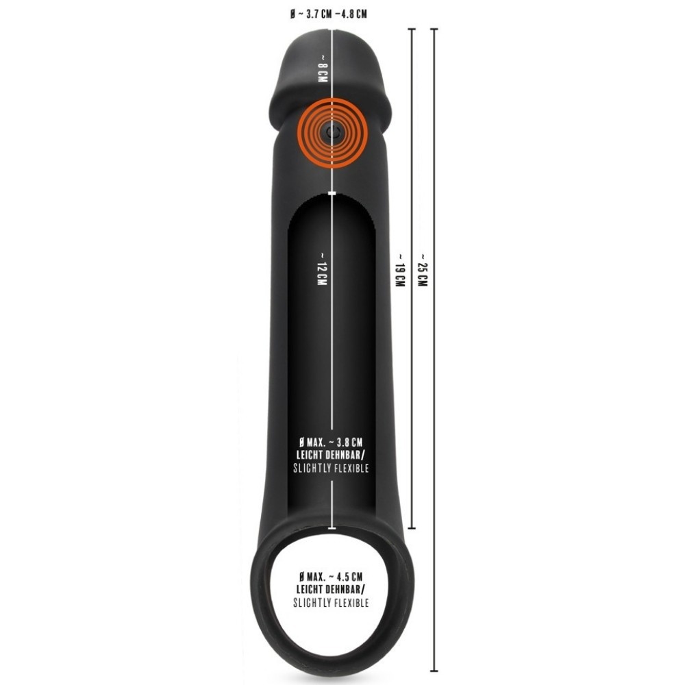 Rebel Men's Gear Remote Controlled Penis Extension Titreşimli Penis Kılıfı