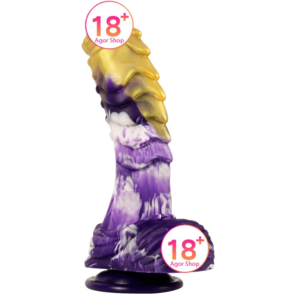Shequ Jelly Dildo Series Monster 37 Realistik Penis SQ-WBD10115-Yellow