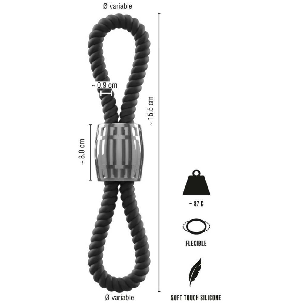 Rebel Men's Gear Heavy Rope Cock Strap With Two Loops Penis Halkası