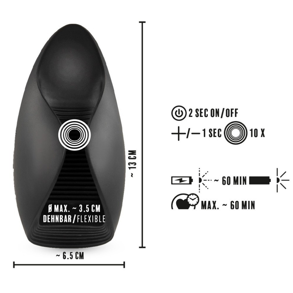 Rebel Men's Gear Vibrating Glans Titreşimli Masturbator