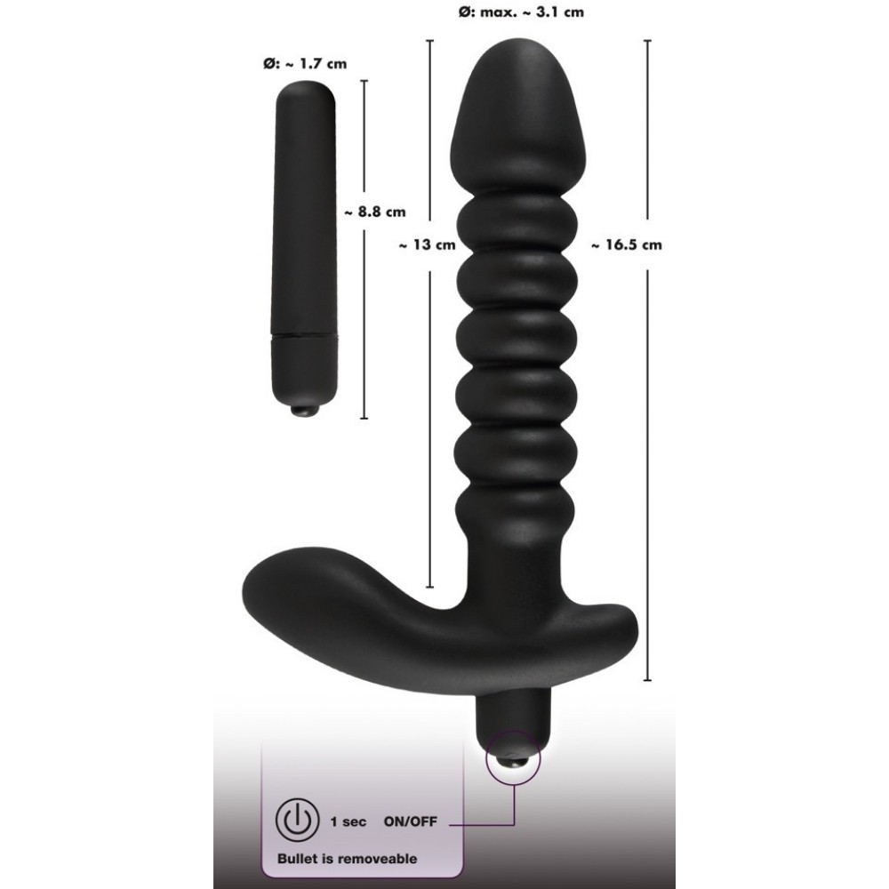 Black Velvets Vibrating Medium Plug Titreşimli Anal Vibratör
