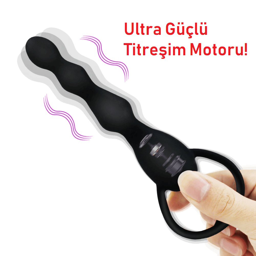 bAŞKa Anal Fantasy Beaded Tek Mod Boncuk Anal Vibratör-Black