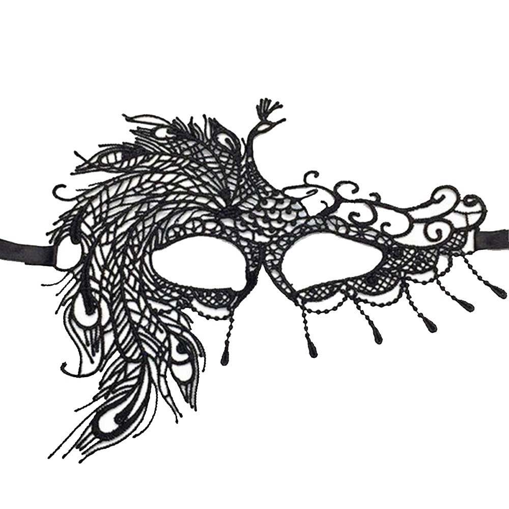 Merry See Black Lace Two-En Hallowen Mask Dantelli Göz Maskesi