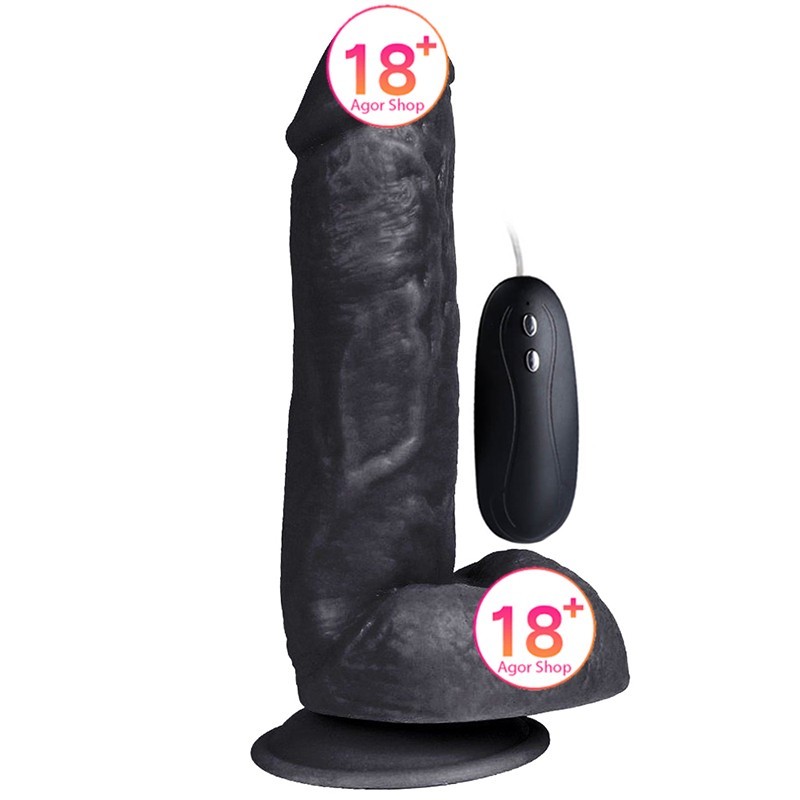 Dildo Series Kassadin Black 18 cm Titreşimli Realistik Penis XS-WBC10029-V