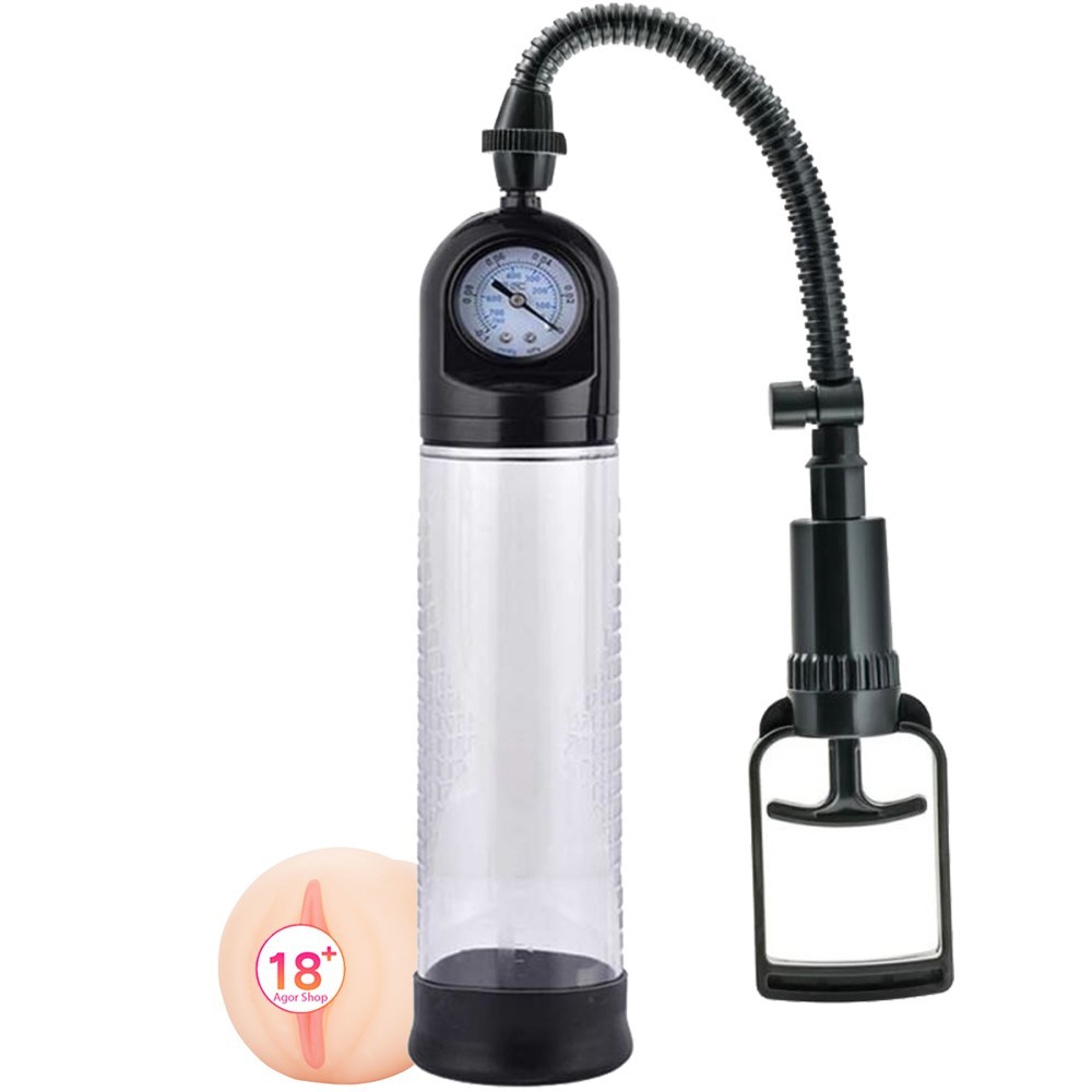 bAŞKa Men's Pump Dijital Mekanizmalı Vajina Başlıklı Manuel Penis Pompası