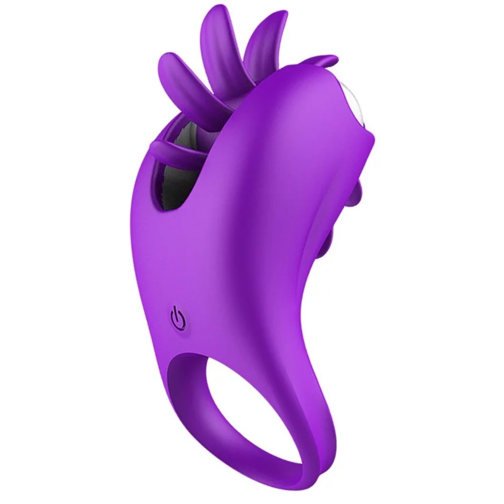 bAŞKa Licking Cock Ring  Dönebilen Dil Hareketli Penis Halkası-Purple
