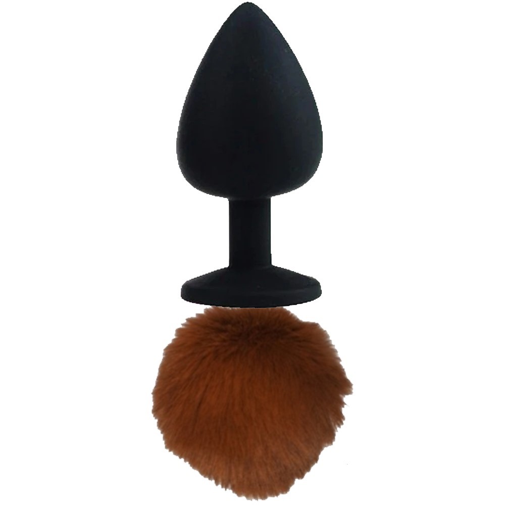 bAŞKa Bunny Tail Peluşlu Silikon Anal Plug Siyah