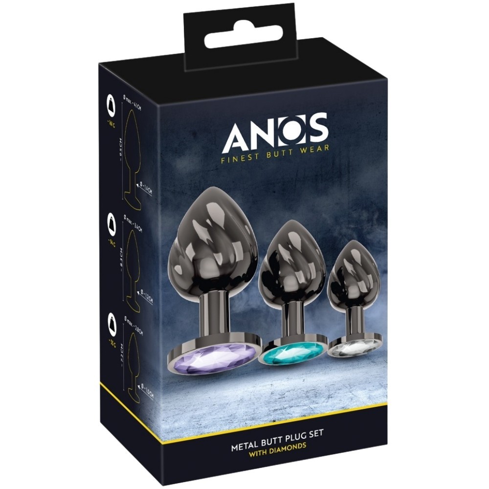 Anos Finest Butt Wear Metal Butt Plug 3pcs Set