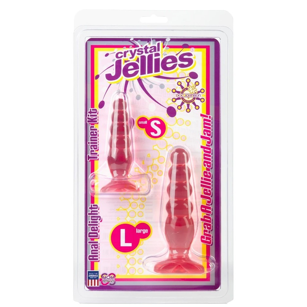 Doc Johnson Crystal Jellies Anal Delight Trainer Kit Red Anal Set