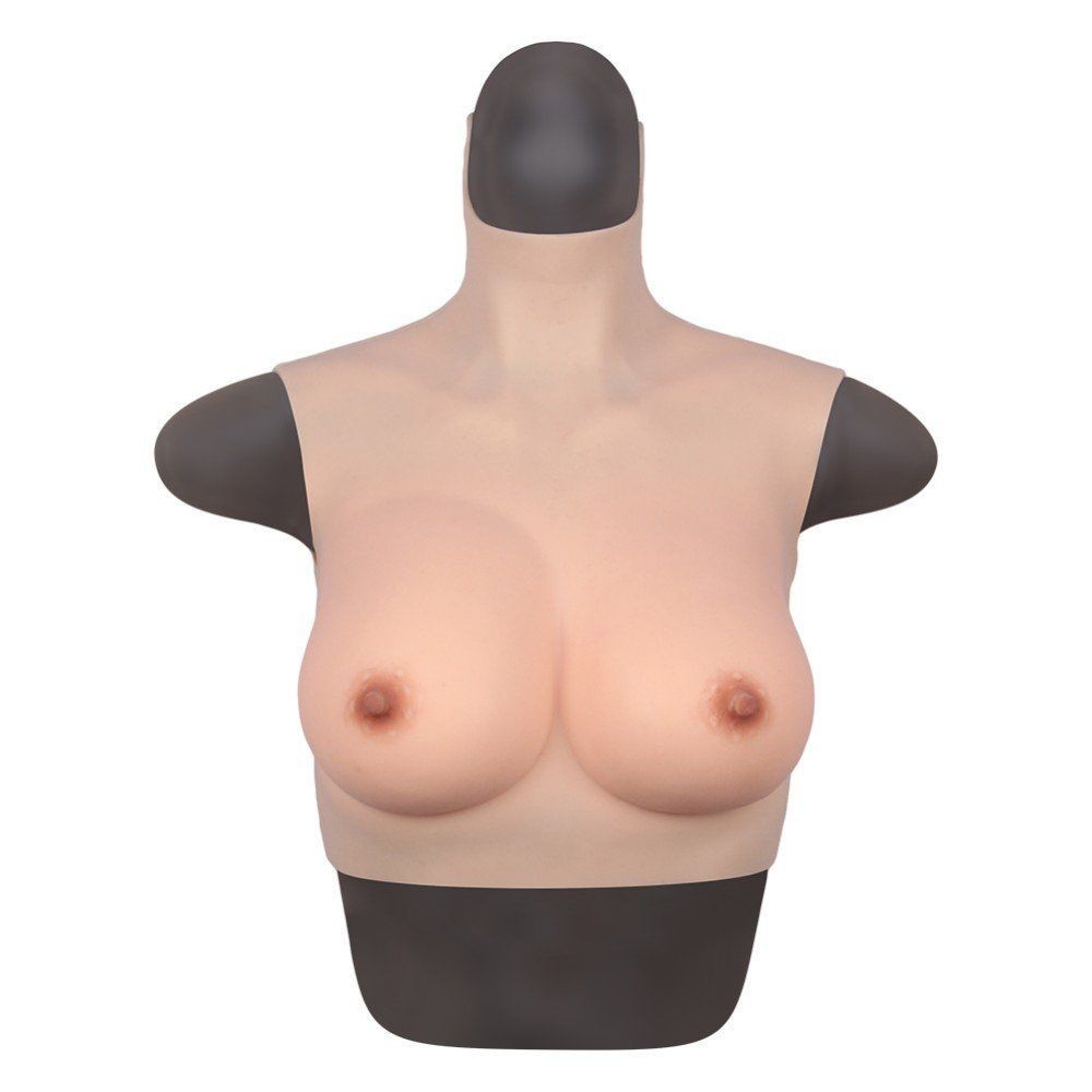 bAŞKa Bodysuit Crossdresser Boyunlu Giyilebilir Silikon Göğüs Cup C