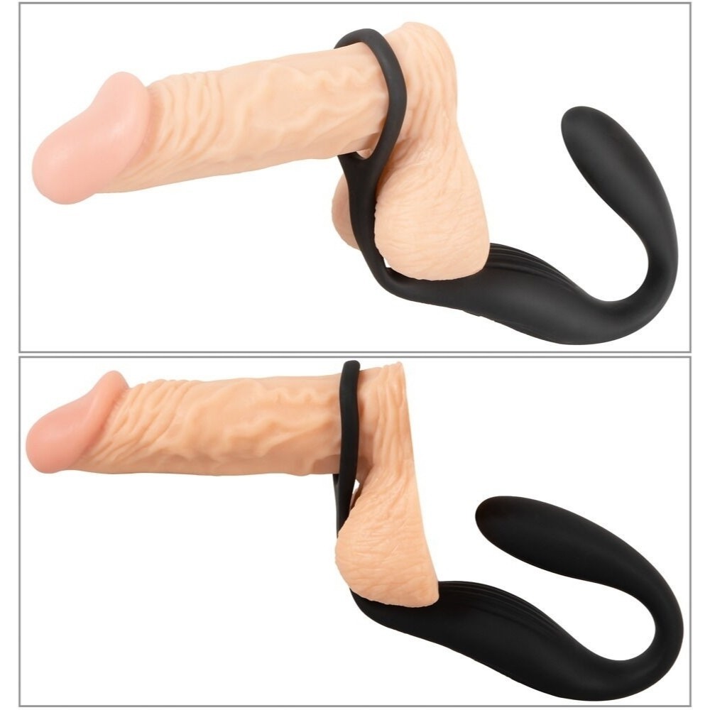 Black Velvets Cock Ring With Remote Control Butt Plug Penis Halkası ve Anal Plug