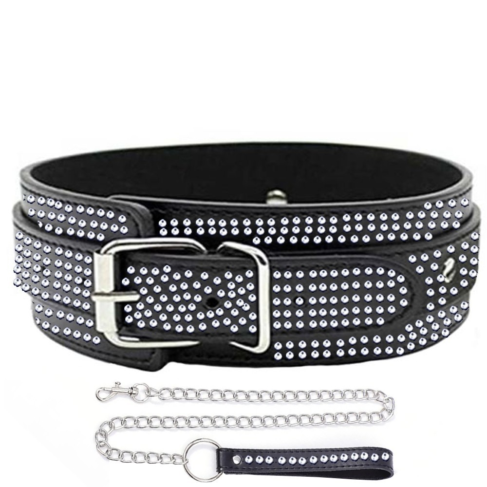 bAŞKa Fetish Fantasy Series Diamond Collar Taşlı Fetiş Tasma-Siyah