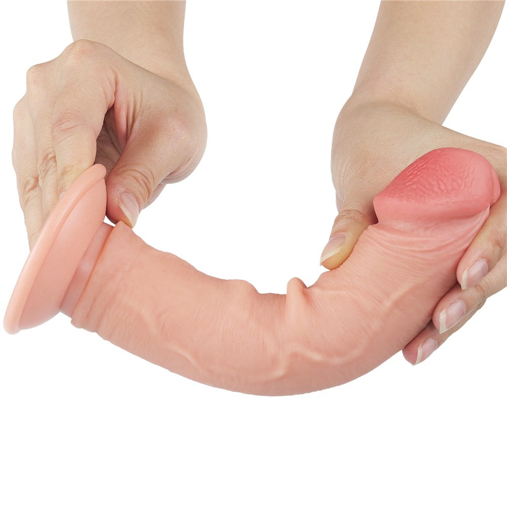 Lovetoy Sliding Skin Dual Layer Dong Flesh 20 Cm Testissiz Realistik Penis LV317206