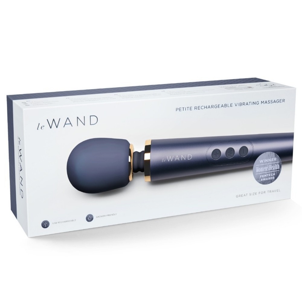 Le Wand Petite Rechargeable Vibrating Body Massager Masaj Wand Vibratör Navy