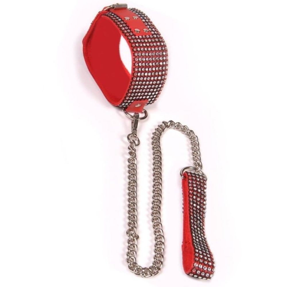bAŞKa Fetish Fantasy Series Diamond Collar Taşlı Fetiş Tasma-Kırmızı