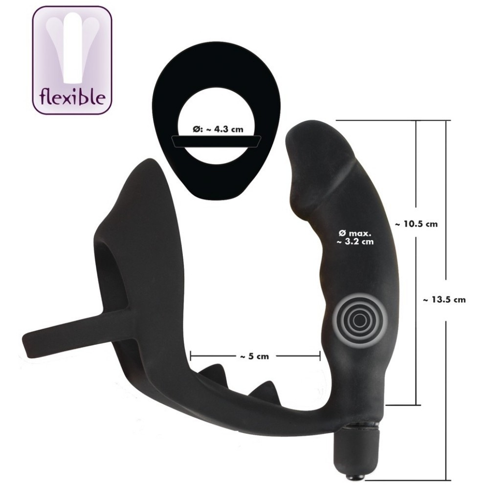 Black Velvets Ring Vibro Plug Titreşimli Penis Halkası ve Anal Vibratör
